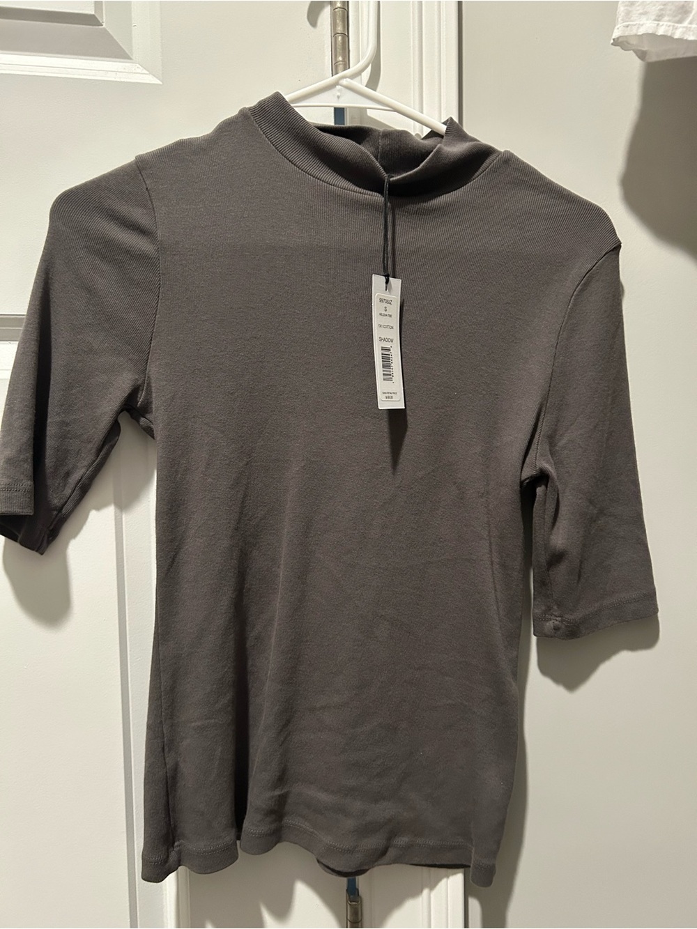 Michael Stars Short Sleeve Turtleneck in Charcoal